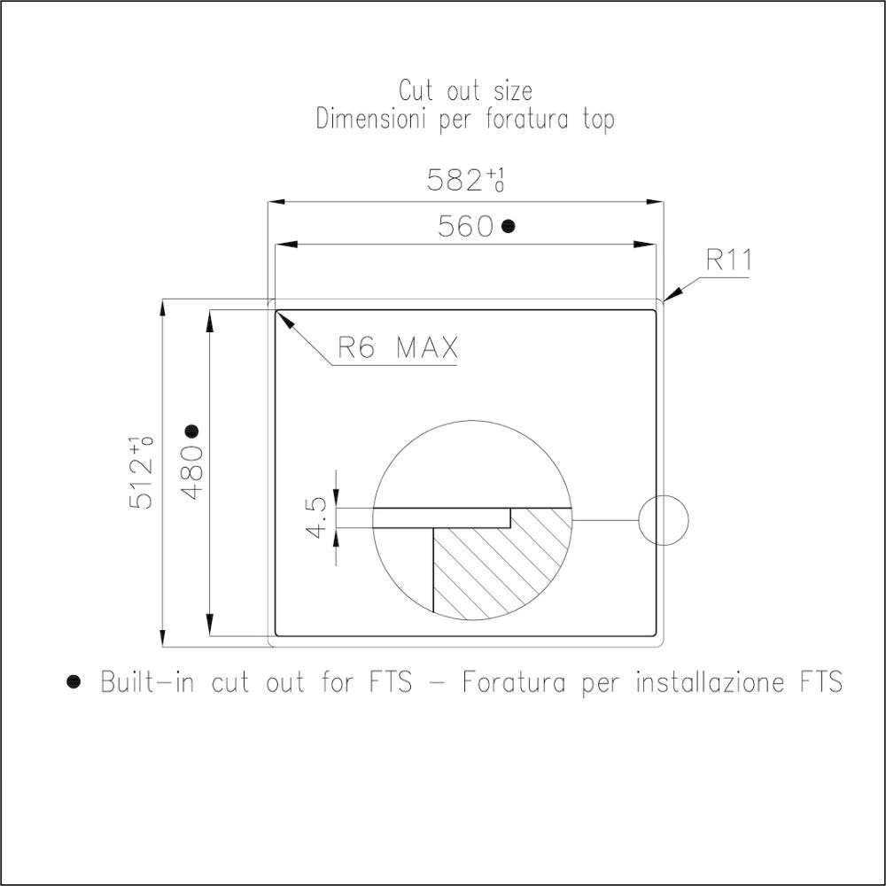 Foster 7381646 KE Induction Piano cottura a induzione cm 58, 4 zone, vetroceramica nero
