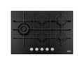 Franke FHMA 755 4G DCL BK C Maris Piano cottura a gas 5 fuochi, 73x51 cm, vetro temperato nero, doppia corona laterale, griglie in ghisa