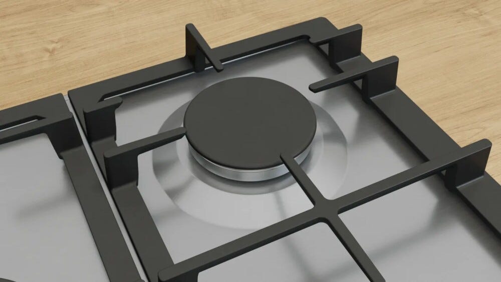Bosch PCQ7A5I90 serie 6 Piano cottura a gas, cm. 75, 5 fuochi, FlameSelect e griglie in ghisa, inox