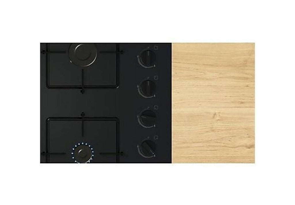 Bosch POP6B6K30 serie 2 Piano cottura a gas, 60 cm, 4 fuochi, griglie individuali in acciaio, vetro temperato, nero