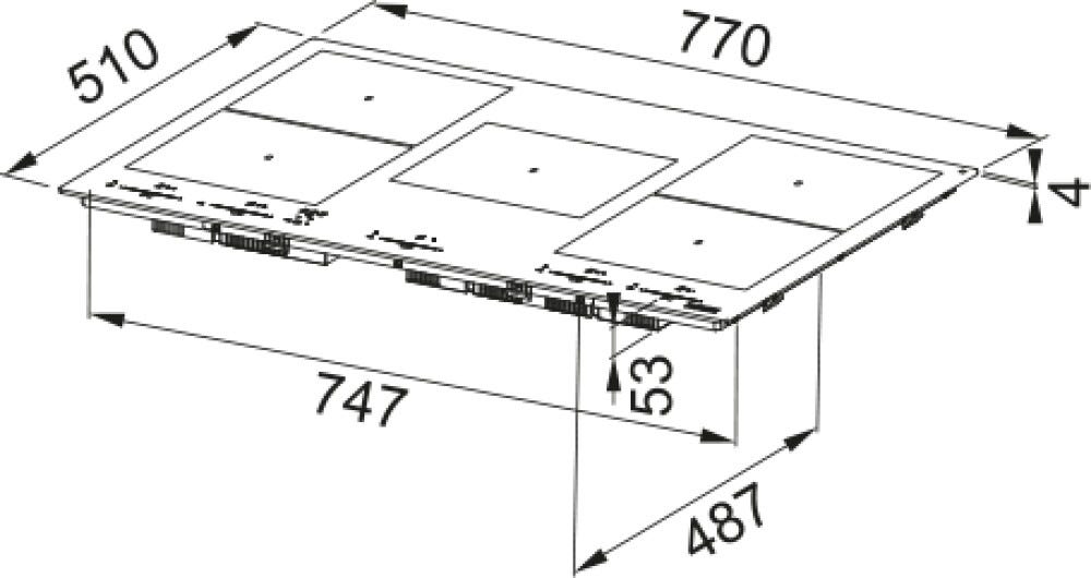 Franke FMY 805 I F KL MB Mythos Piano cottura a induzione 5 zone, 2 zone Flexi, 77 x 51 cm, vetro Black Matt, tecnologia K-Link