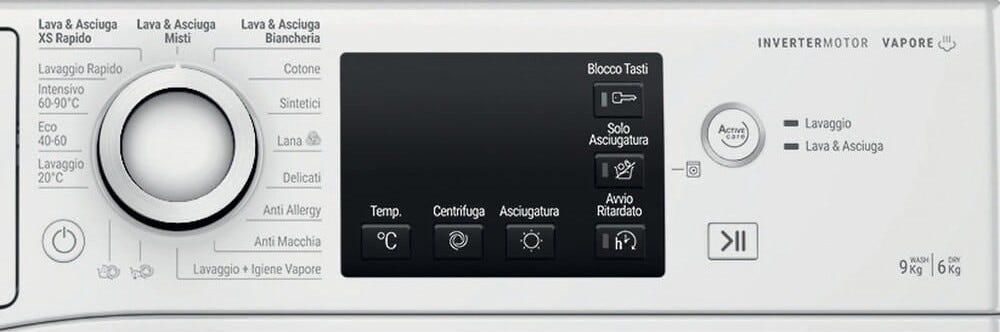 Hotpoint Ariston NDBR 984469 WA IT Lavasciuga, 9 kg lavaggio, 6 kg asciugatura, motore inverter, bianco