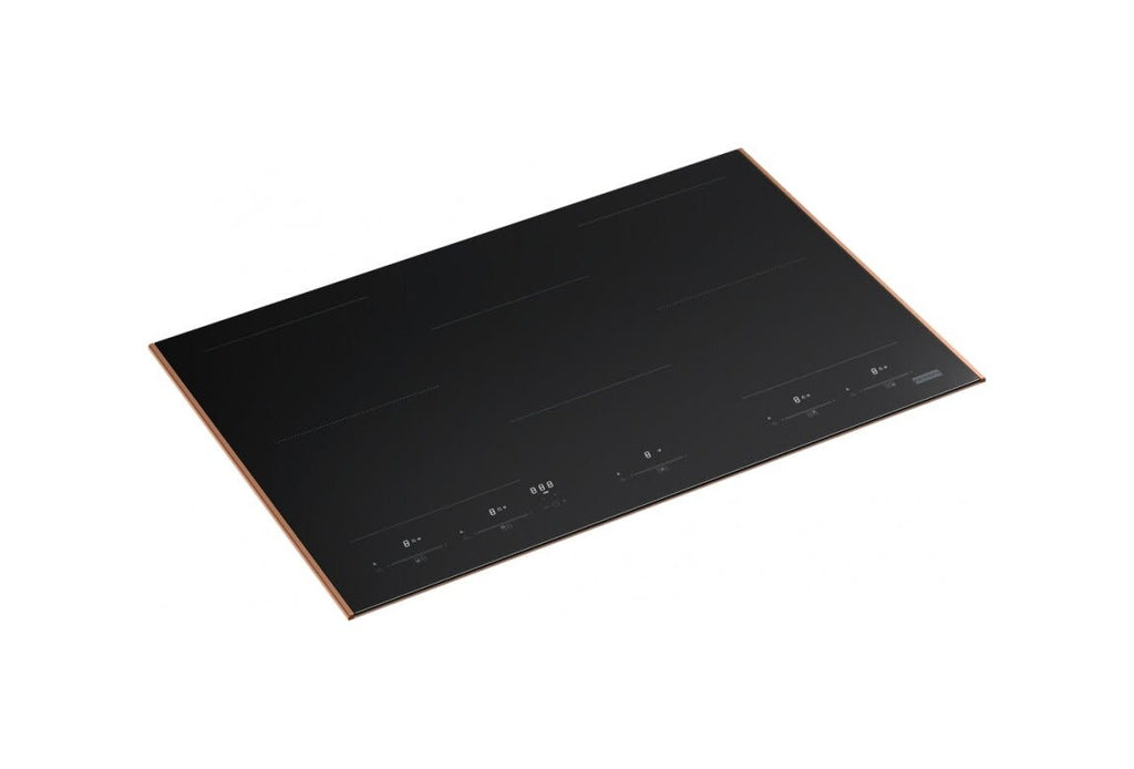 Franke FMY 805 I F KL CP Mythos Masterpiece Piano cottura a induzione 5 zone, 2 zone flexi, 77 x 51 cm, vetro nero con profilo rame, tecnologia k-link