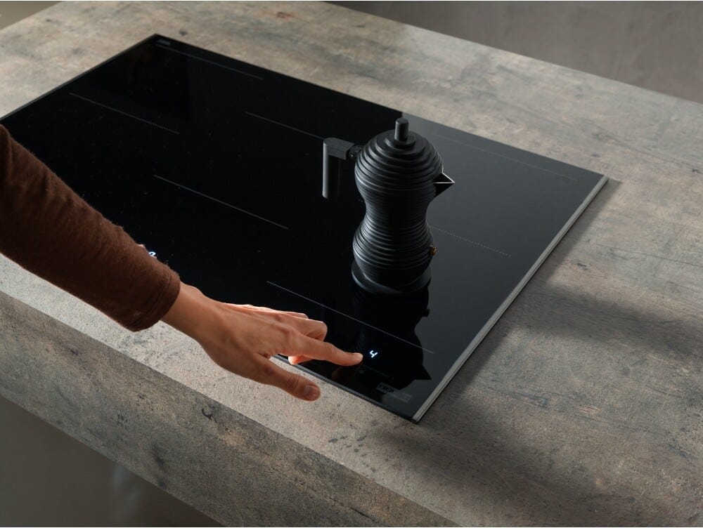 Franke FMY 805 I F KL AN Mythos Masterpiece Piano cottura a induzione 5 zone, 2 zone flexi, 77 x 51 cm, vetro nero con profilo antracite, tecnologia k-link