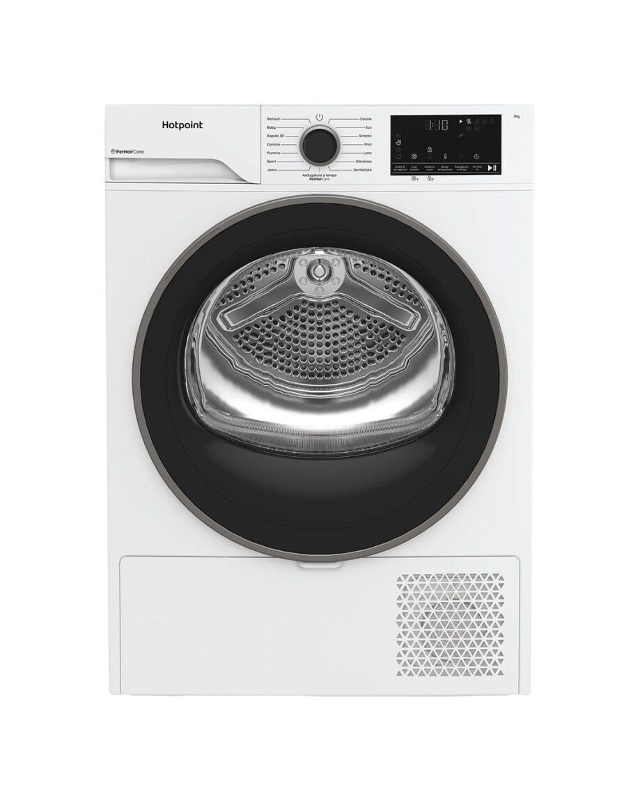 Hotpoint Ariston HPTS 74D BS IT Dèlica Asciugatrice a pompa di calore 7 kg, motore Inverter BPM, classe C, bianco