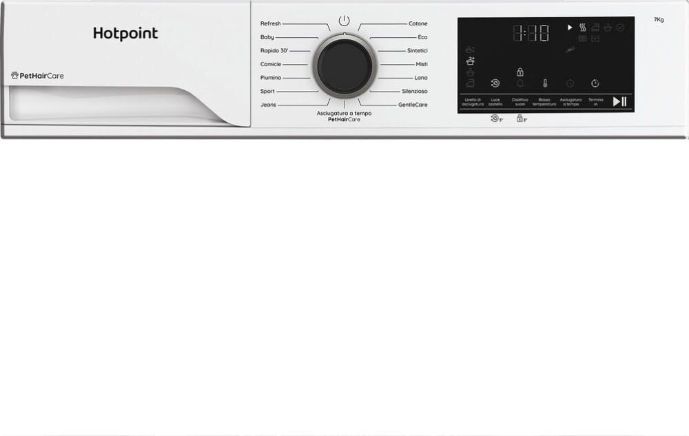 Hotpoint Ariston HPTS 74D BS IT Dèlica Asciugatrice a pompa di calore 7 kg, motore Inverter BPM, classe C, bianco
