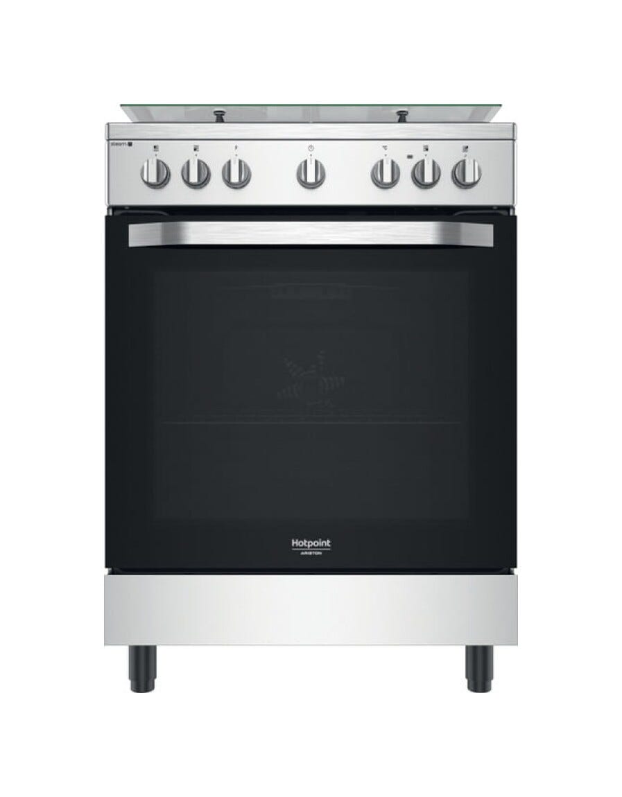 Hotpoint Ariston HS68G8PHX/E Cucina da accosto, 4 fuochi a gas, forno elettrico multifunzione, nero