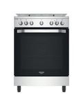 Hotpoint Ariston HS68G8PHX/E Cucina da accosto, 4 fuochi a gas, forno elettrico multifunzione, nero