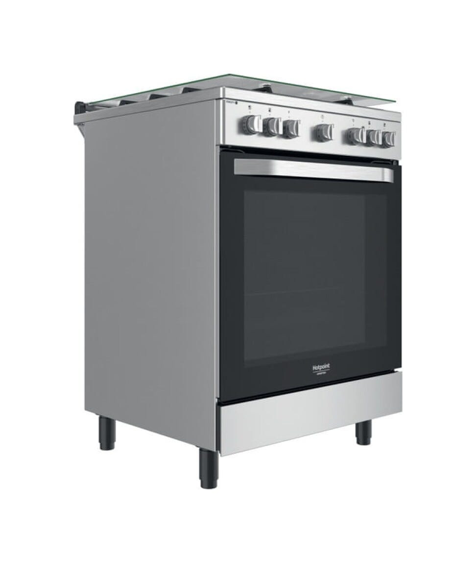 Hotpoint Ariston HS68G8PHX/E Cucina da accosto, 4 fuochi a gas, forno elettrico multifunzione, nero