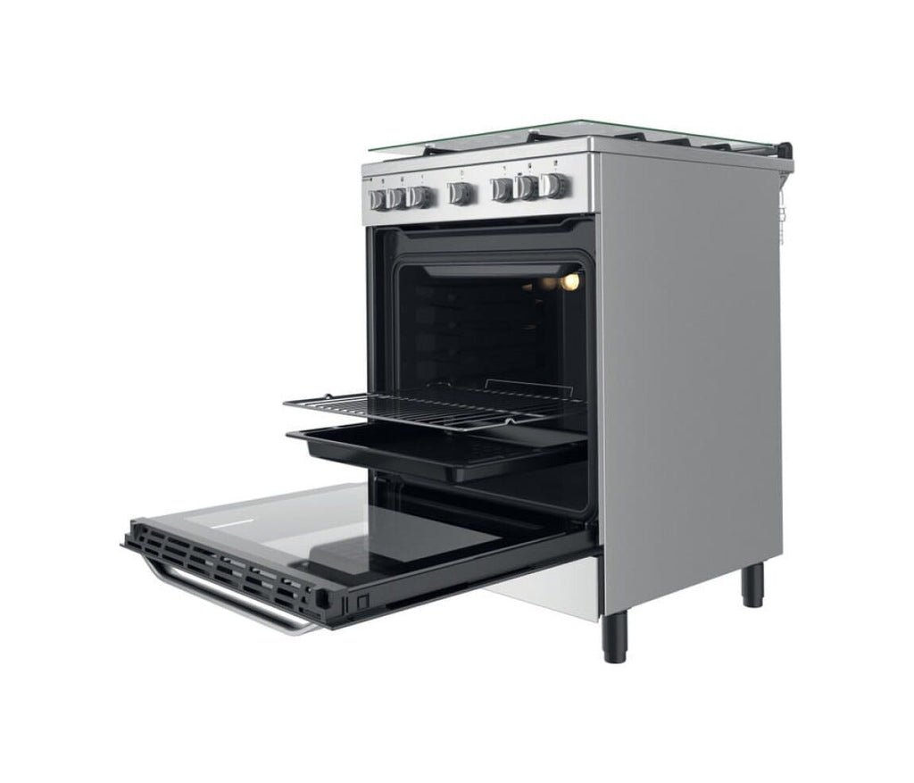Hotpoint Ariston HS68G8PHX/E Cucina da accosto, 4 fuochi a gas, forno elettrico multifunzione, nero