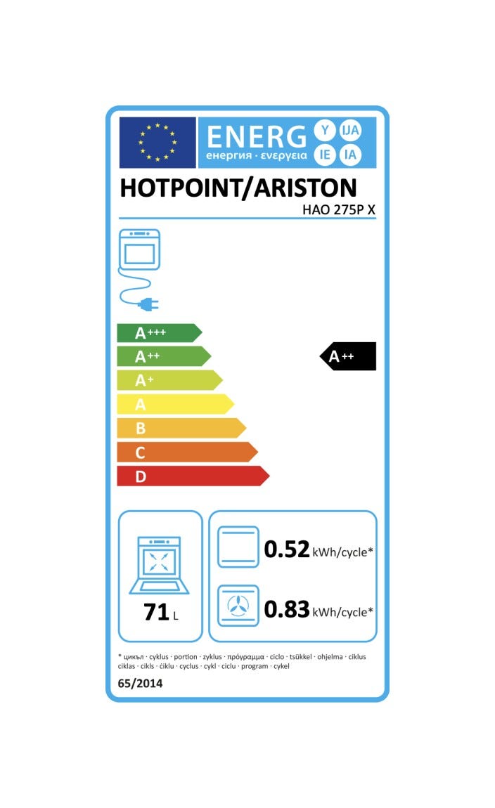 Hotpoint Ariston HAO 275P X Forno elettrico da incasso, multifunzione, pirolitico, inox/nero