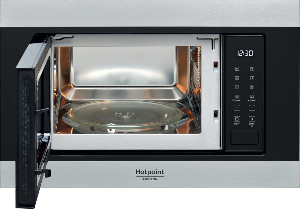 Hotpoint Ariston MF20S IX HA.1 Forno microonde da incasso, capacità 20 litri, grill 1000 W, 6 livelli di potenza, inox/nero