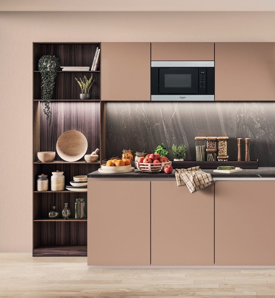 Hotpoint Ariston MF20S IX HA.1 Forno microonde da incasso, capacità 20 litri, grill 1000 W, 6 livelli di potenza, inox/nero