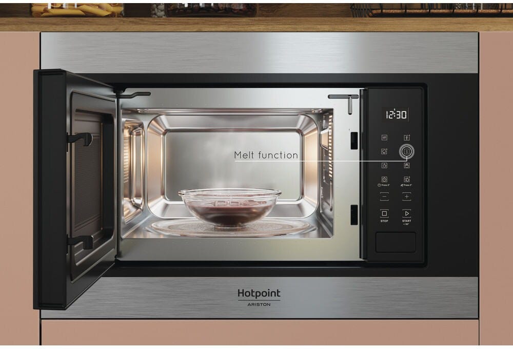 Hotpoint Ariston MF20S IX HA.1 Forno microonde da incasso, capacità 20 litri, grill 1000 W, 6 livelli di potenza, inox/nero