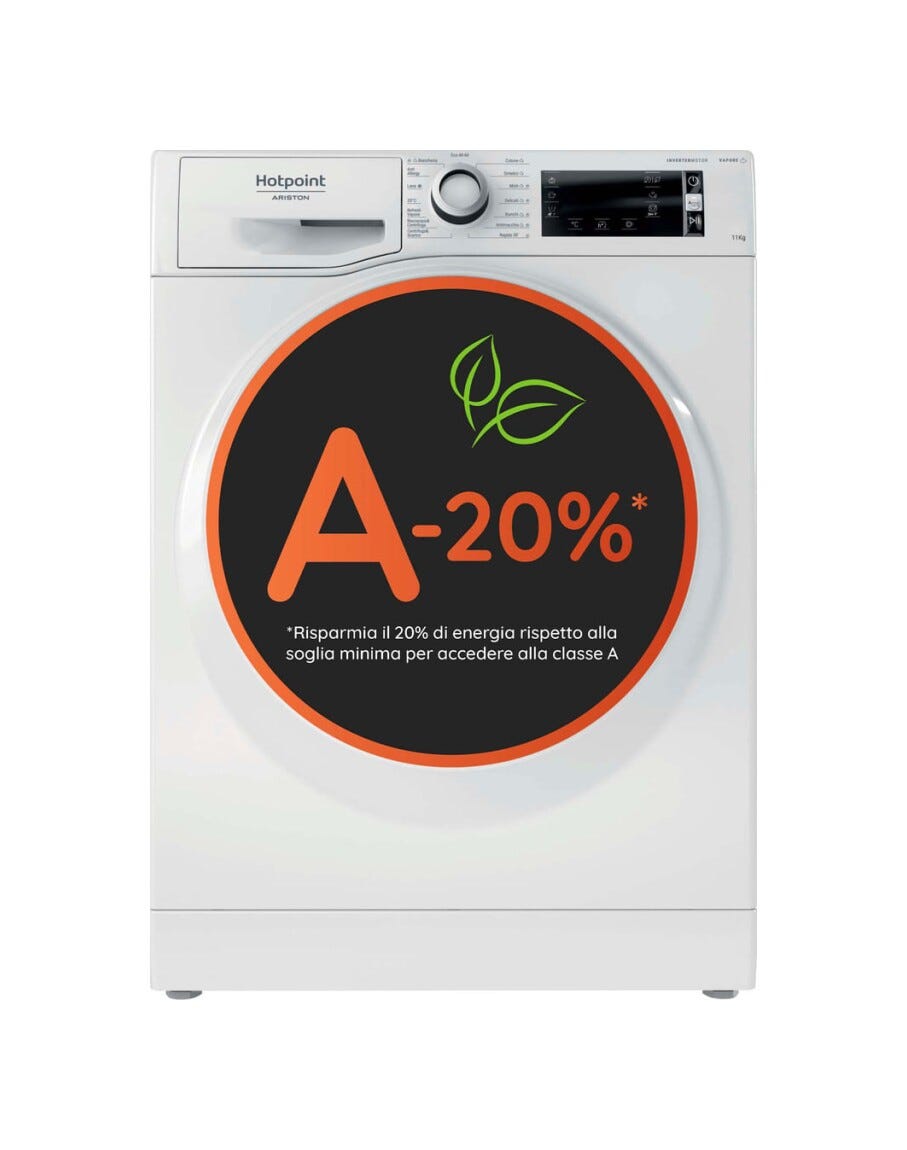 Hotpoint Ariston NBT 1148 WSA IT Lavatrice a libera installazione, capacità 11 kg, 1400 giri, motore inverter, bianco