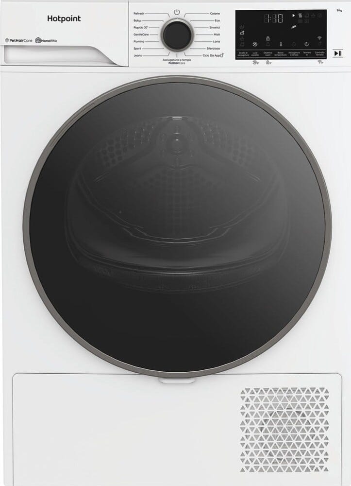 Hotpoint Ariston HPT 96D BS IT Asciugatrice a pompa di calore, 9 kg, bianco