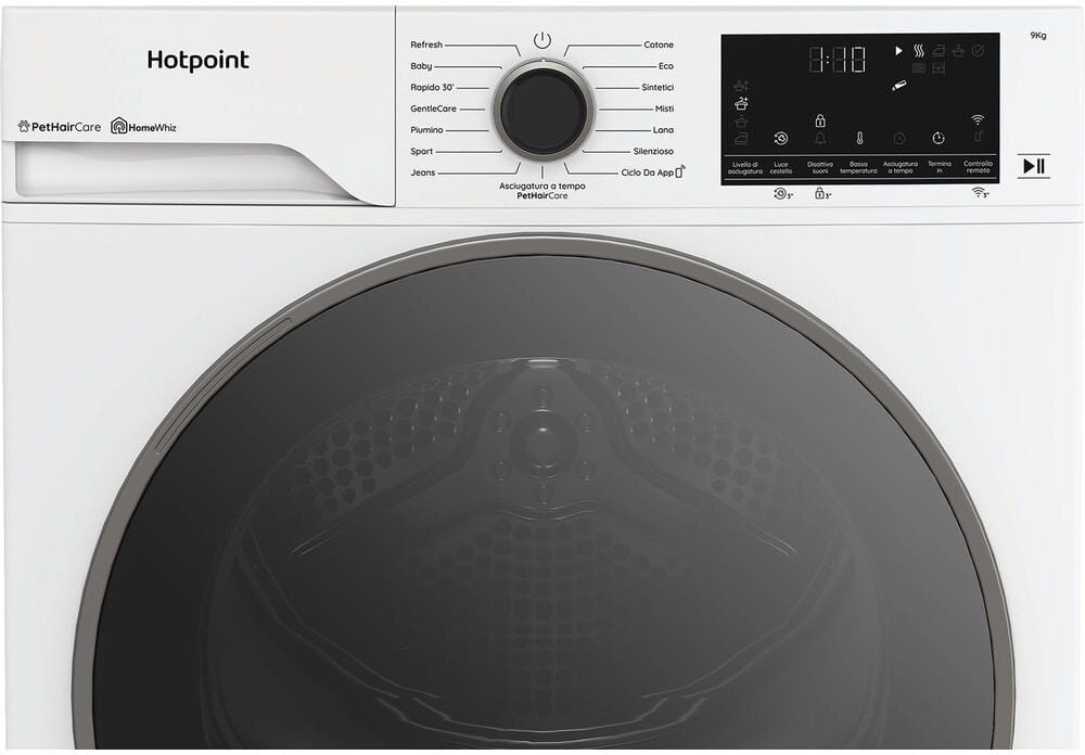 Hotpoint Ariston HPT 96D BS IT Asciugatrice a pompa di calore, 9 kg, bianco