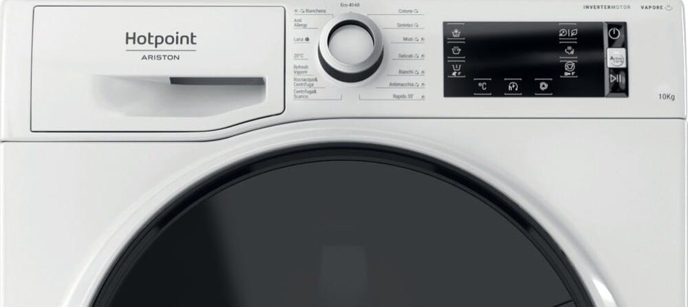 Hotpoint Ariston NBT 1048 WD A IT Lavatrice a libera installazione, capacità 10 kg, 1400 giri, motore inverter, bianco