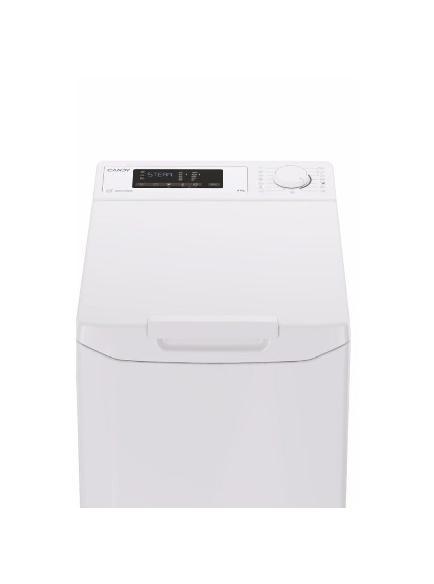 Candy TCAS265D3-S ProWash 300 Lavatrice a carica dall’alto, 6 kg, 1200 RPM, Classe C, 17 programmi