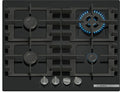 Bosch PNH6B6K40 serie 4 Piano cottura a gas, 60 cm, 4 fuochi, griglia separata, vetro temperato, nero
