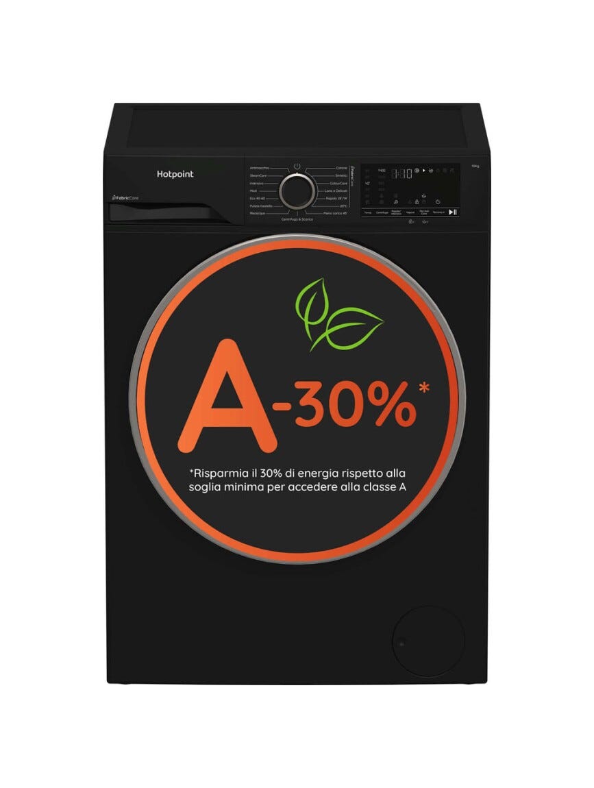 Hotpoint Ariston HB 103B CARE IT Dèlica Lavatrice a libera installazione, capacità 10 kg, 1400 giri, motore inverter, nero