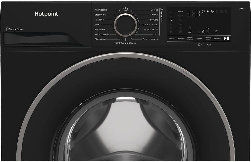 Hotpoint Ariston HB 103B CARE IT Dèlica Lavatrice a libera installazione, capacità 10 kg, 1400 giri, motore inverter, nero
