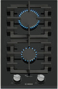 Bosch PRB3A6I40 serie 8 Piano cottura domino, cm 30, 2 fuochi, griglie separate in ghisa, vetroceramica nero