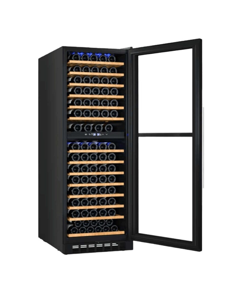 Cromberg HWDF60163 Cantina vini 59,5 cm, 171 h, 163 bottiglie, vetro nero