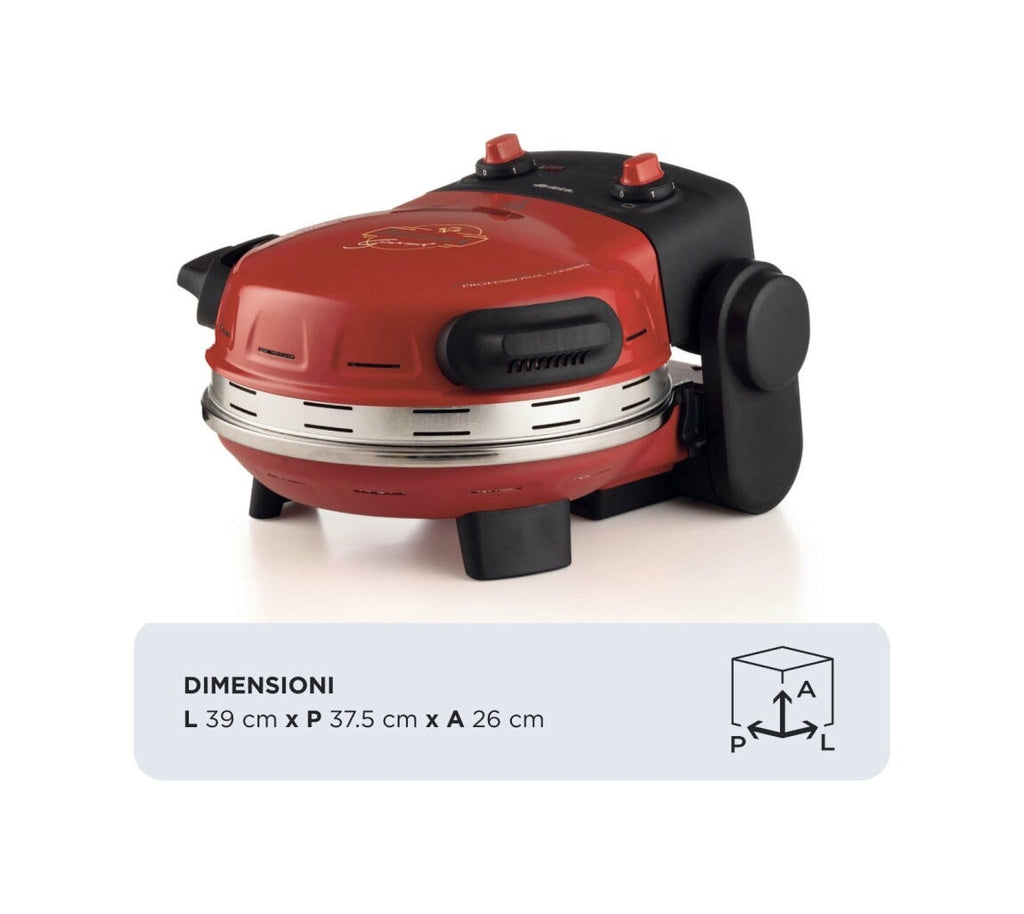Ariete 0934/00 Forno pizza, 1500W, pietra refrattaria, temperatura 400°C, rosso