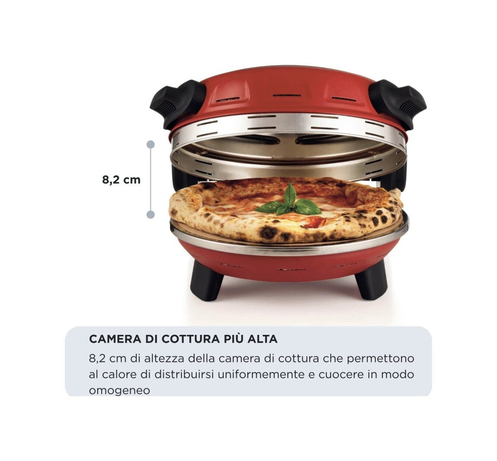 Ariete 0934/00 Forno pizza, 1500W, pietra refrattaria, temperatura 400°C, rosso