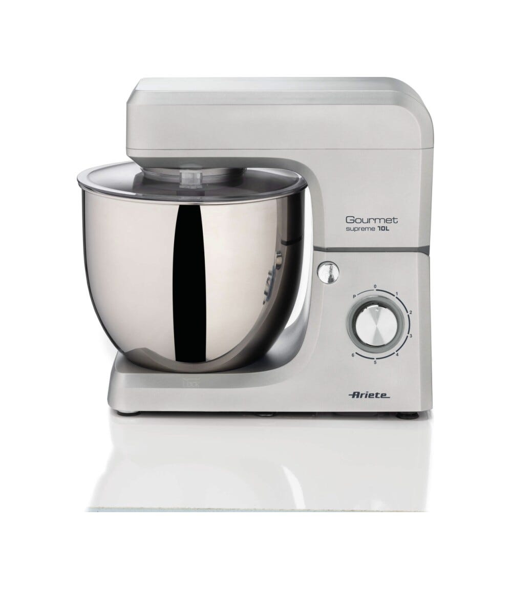 Ariete 1576/00 Gourmet Supreme Impastatrice planetaria, 2000W, capacità 10 Litri, 6 velocità + Pulse, nero/inox