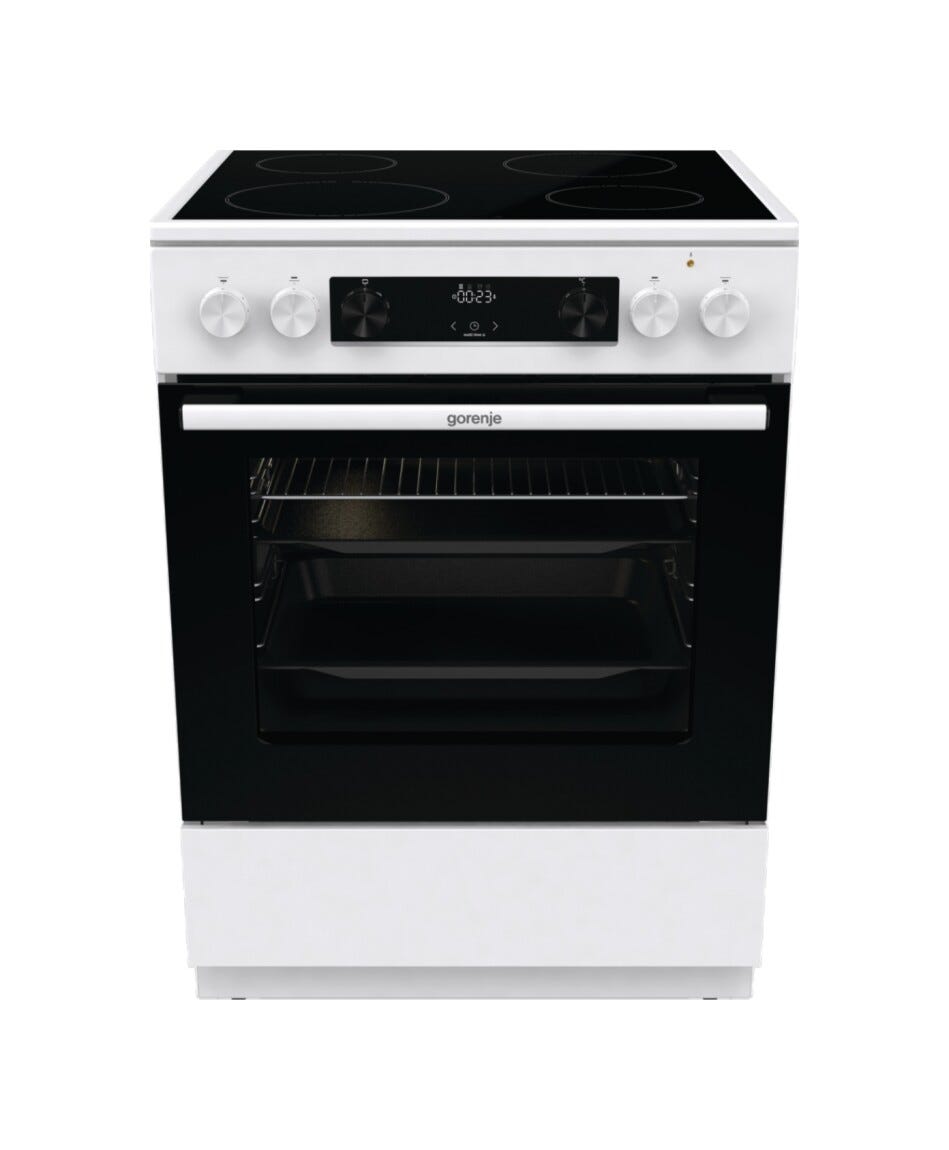 Gorenje GEC6C40WD G600 Cucina da accosto cm. 60, 4 zone elettriche, forno multifunzione, capacità 71 litri, bianco