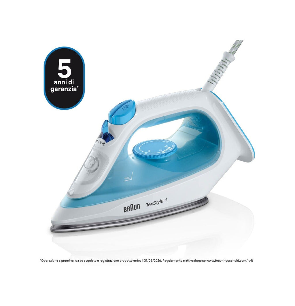 Braun 12710000-SI1050BL Ferro a vapore leggero con piastra in Superceramic.