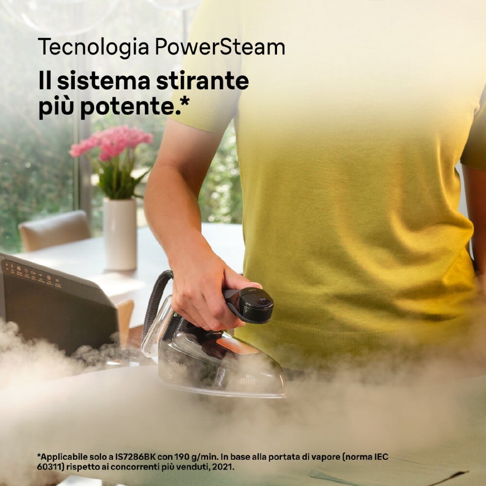 Braun IS 7286 Sistema stirante a caldaia con piastra EloxalPlus.