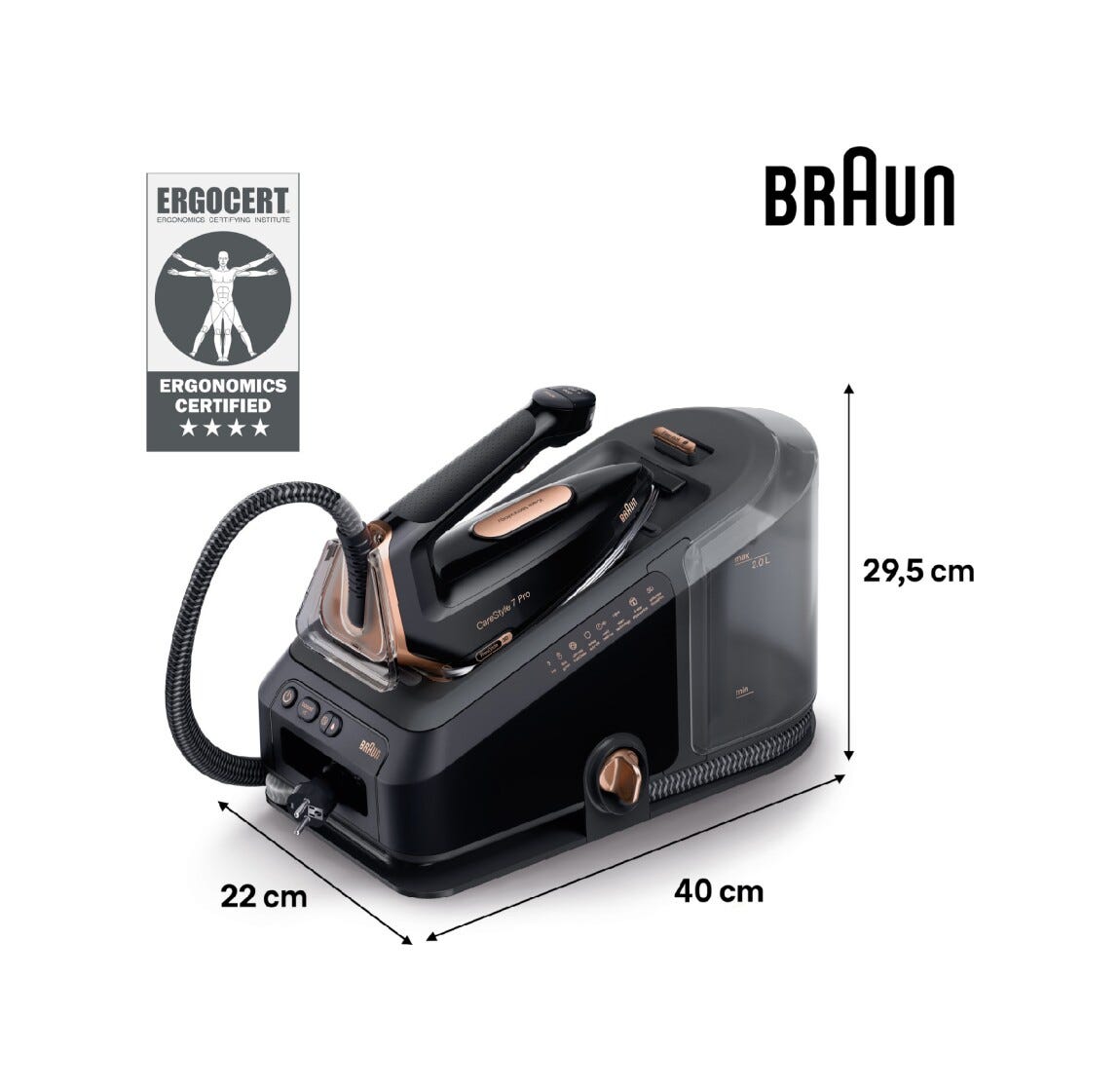 Braun IS 7286 Sistema stirante a caldaia con piastra EloxalPlus.