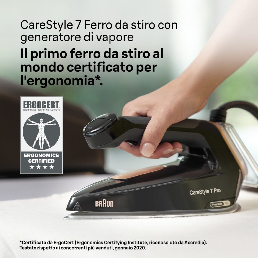 Braun IS 7286 Sistema stirante a caldaia con piastra EloxalPlus.