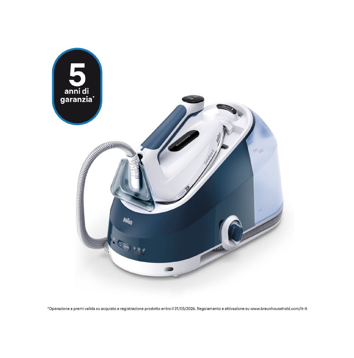 Braun IS5245BL Sistema stirante con caldaia, potente e delicato sui tessuti.