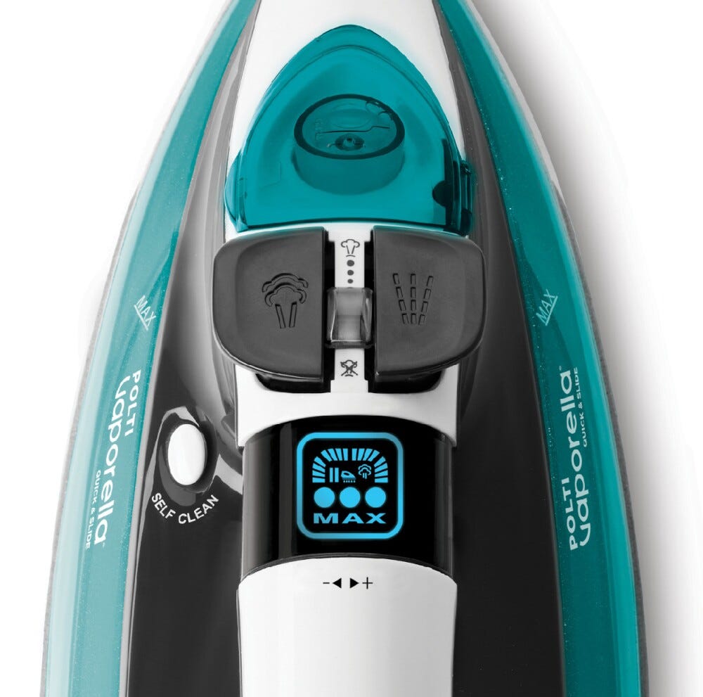 polti QS220 Ferro a vapore con display digitale e Rotary Control, adatto per tutti i tessuti.