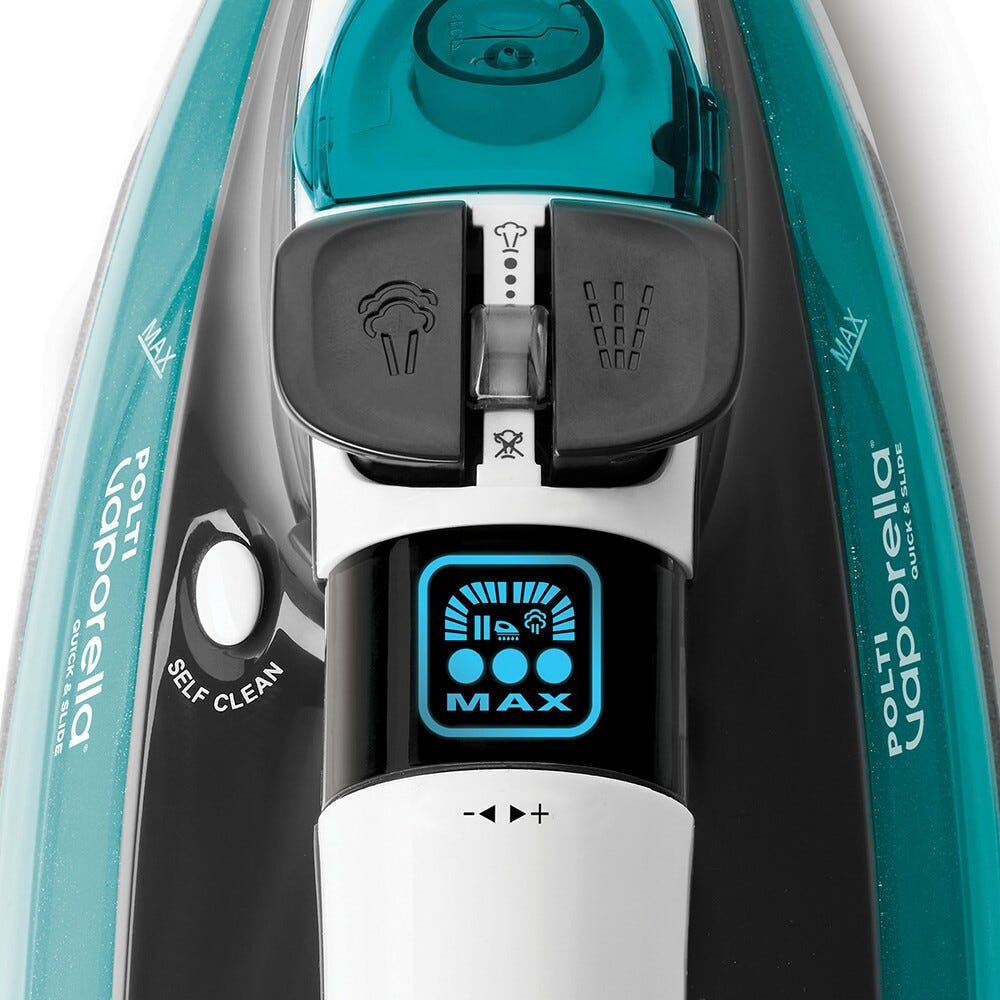polti QS220 Ferro a vapore con display digitale e Rotary Control, adatto per tutti i tessuti.