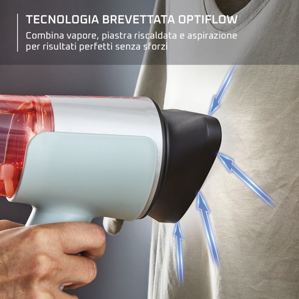Rowenta DR9814F0 Stiratore verticale con tecnologia vapore e aspirazione per una cura dei capi rapida e senza sforzi.