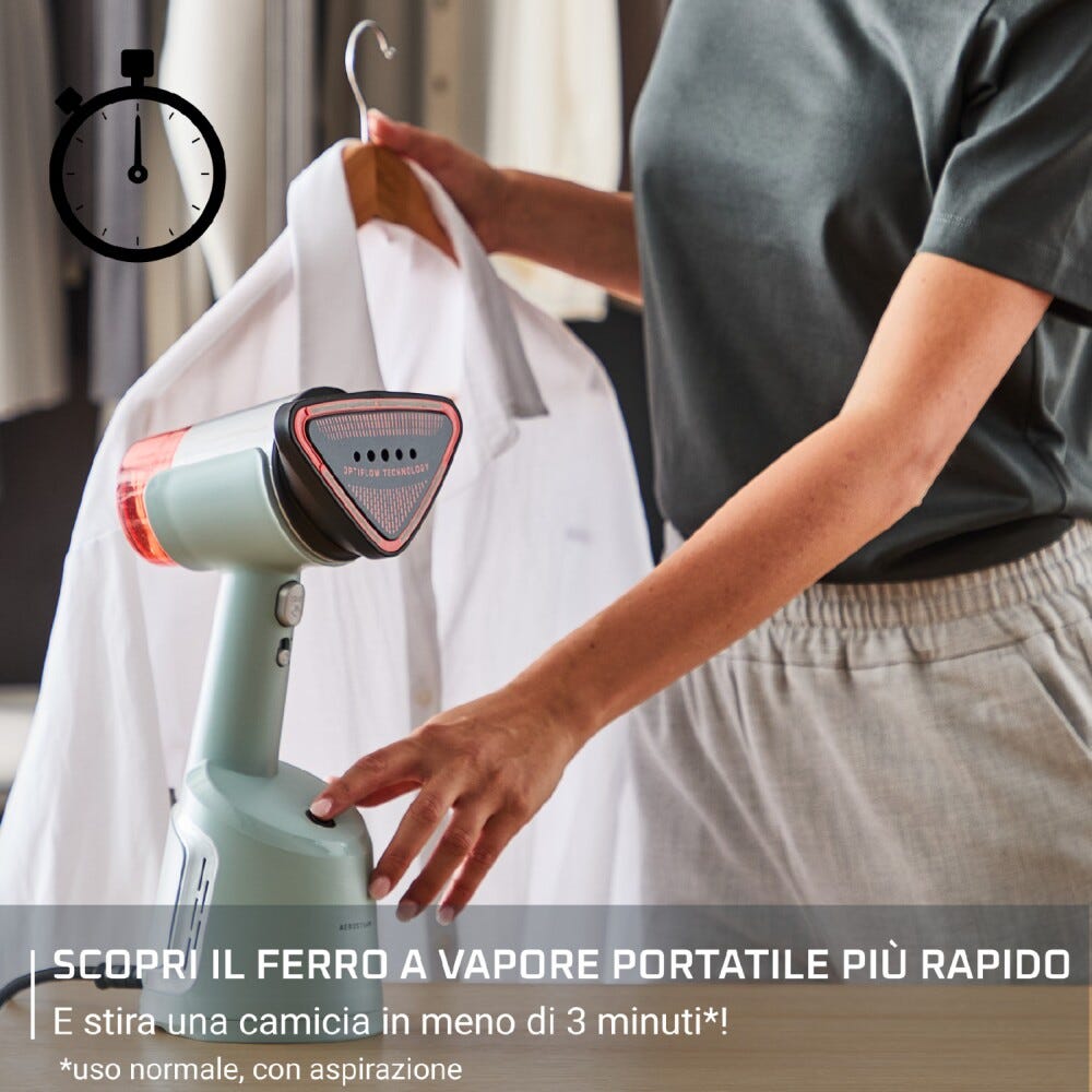 Rowenta DR9814F0 Stiratore verticale con tecnologia vapore e aspirazione per una cura dei capi rapida e senza sforzi.