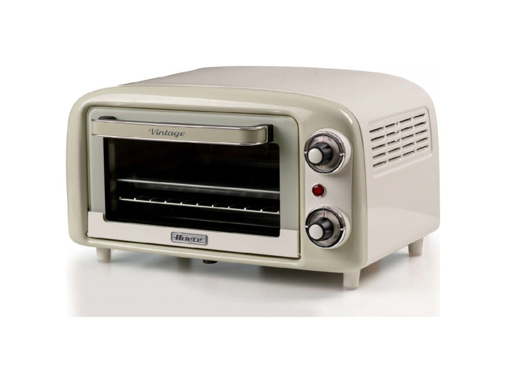 Ariete 3919/03 Forno elettrico vintage con capacità di 10 litri, design retrò e doppio vetro.