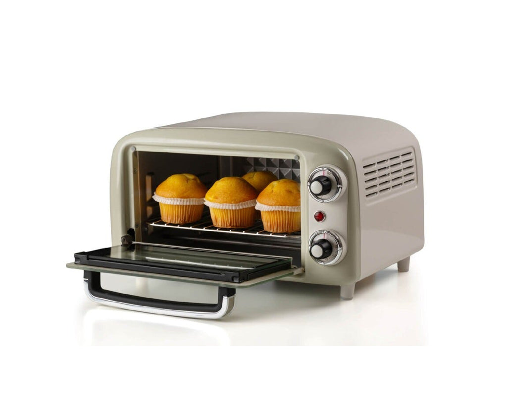 Ariete 3919/03 Forno elettrico vintage con capacità di 10 litri, design retrò e doppio vetro.