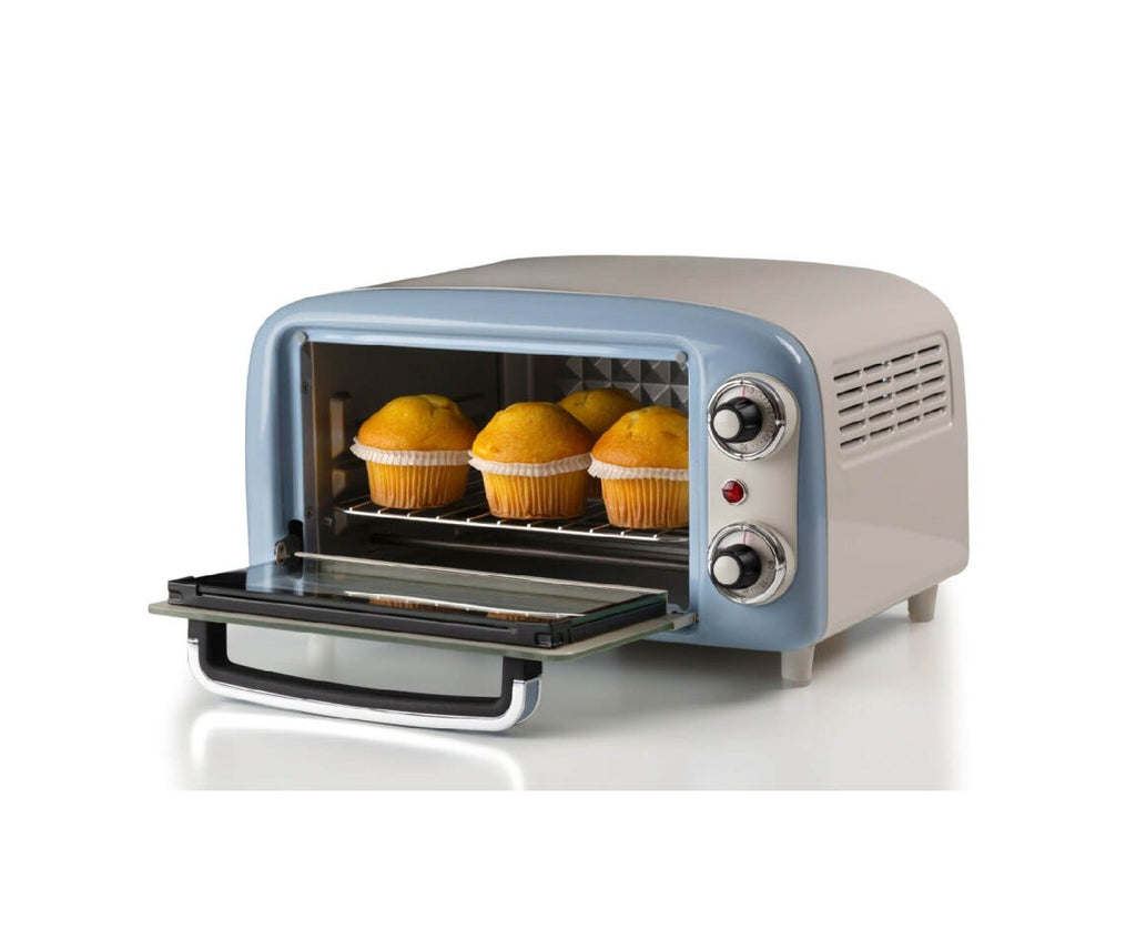 Ariete 3919/05 Forno elettrico vintage con capacità di 10L e potenza di 800W, ideale per cucinare e scaldare vari piatti.