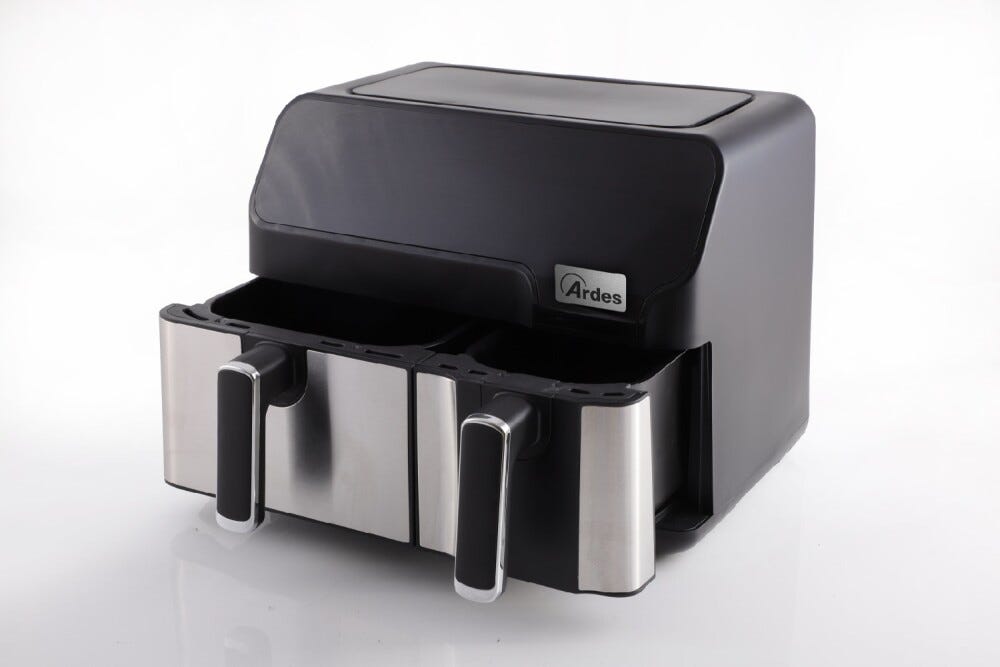 Ardes ARFRYA03D Friggitrice ad aria Eldorada Dual con doppio cestello, capacità 9L, 8 programmi preimpostati e tecnologia Rapid Air.