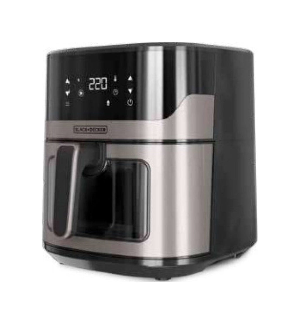 Black & Decker BXAF6500E Friggitrice ad aria 6,5L, 1600W, 8 programmi preimpostati per pasti sani e gustosi.