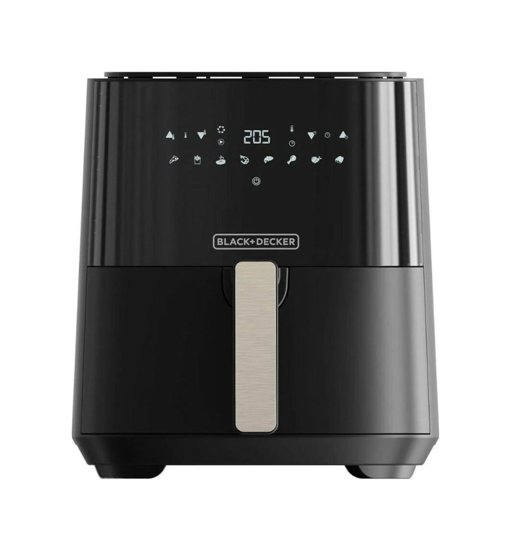 Black & Decker BXAF5000E Friggitrice ad aria calda 5L, 1450W, 8 programmi, controllo touch e display digitale.