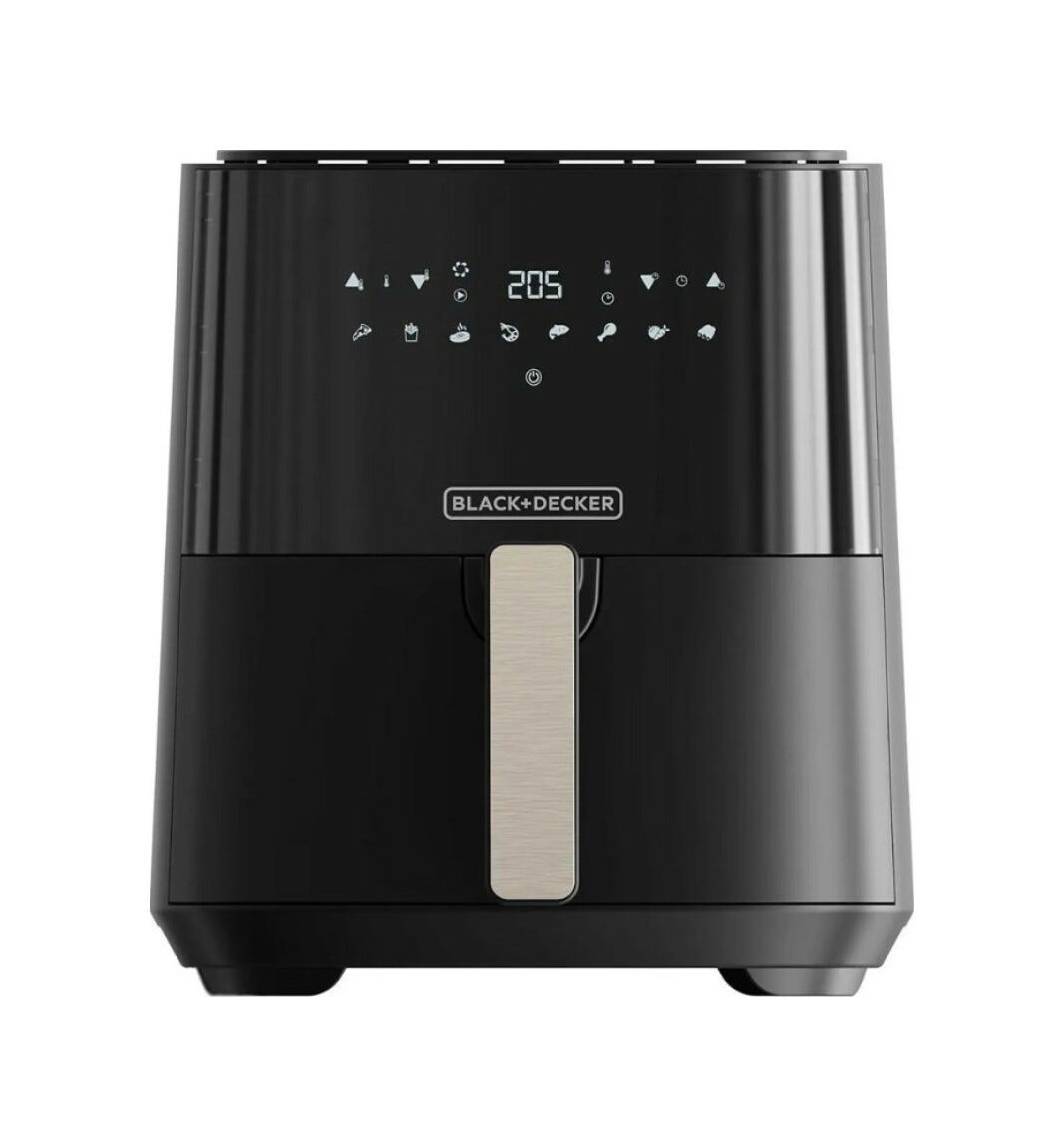 Black & Decker BXAF5000E Friggitrice ad aria calda 5L, 1450W, 8 programmi, controllo touch e display digitale.