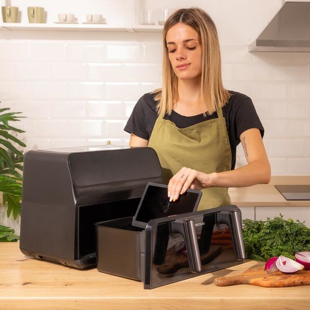 cecotec CECOFRY ADVANCE 9000 WINDOW Friggitrice ad aria calda da 9L, 2850W, 8 programmi, display LED touch e contenitore rimovibile.