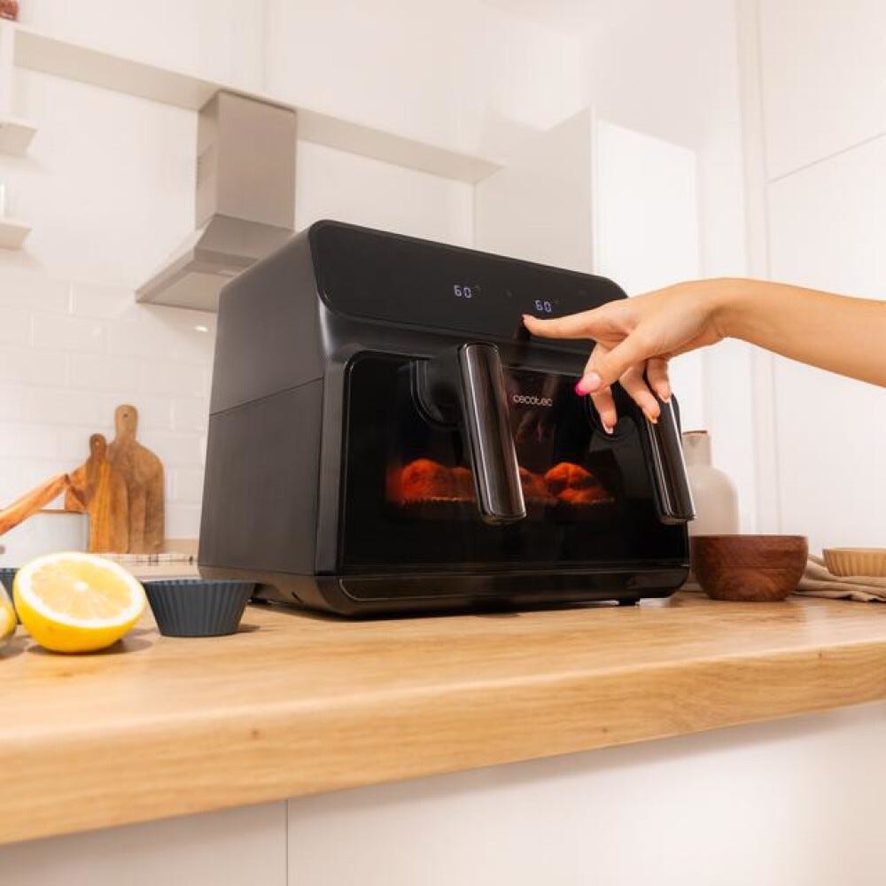cecotec CECOFRY ADVANCE 9000 WINDOW Friggitrice ad aria calda da 9L, 2850W, 8 programmi, display LED touch e contenitore rimovibile.